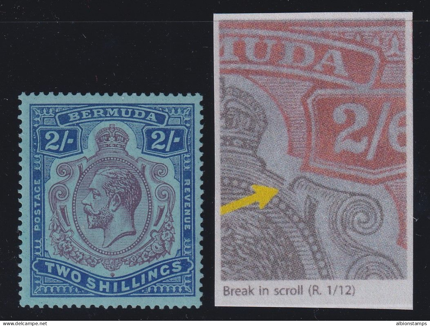 Bermuda, SG 88a, MLH "Break In Scroll" Variety - Bermudes