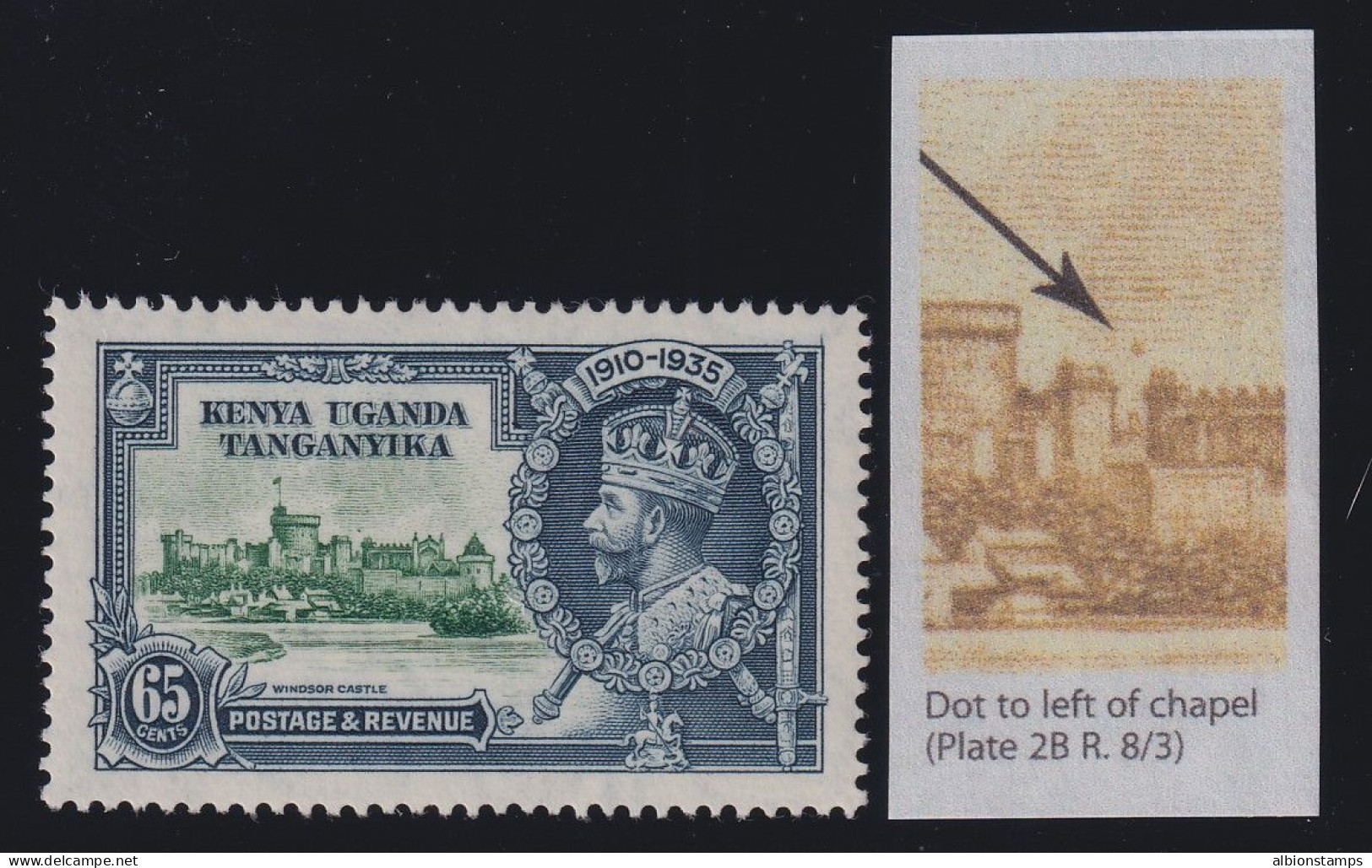 KUT, SG 126g, MLH "Dot To Left Of Chapel" Variety - Kenya, Uganda & Tanganyika