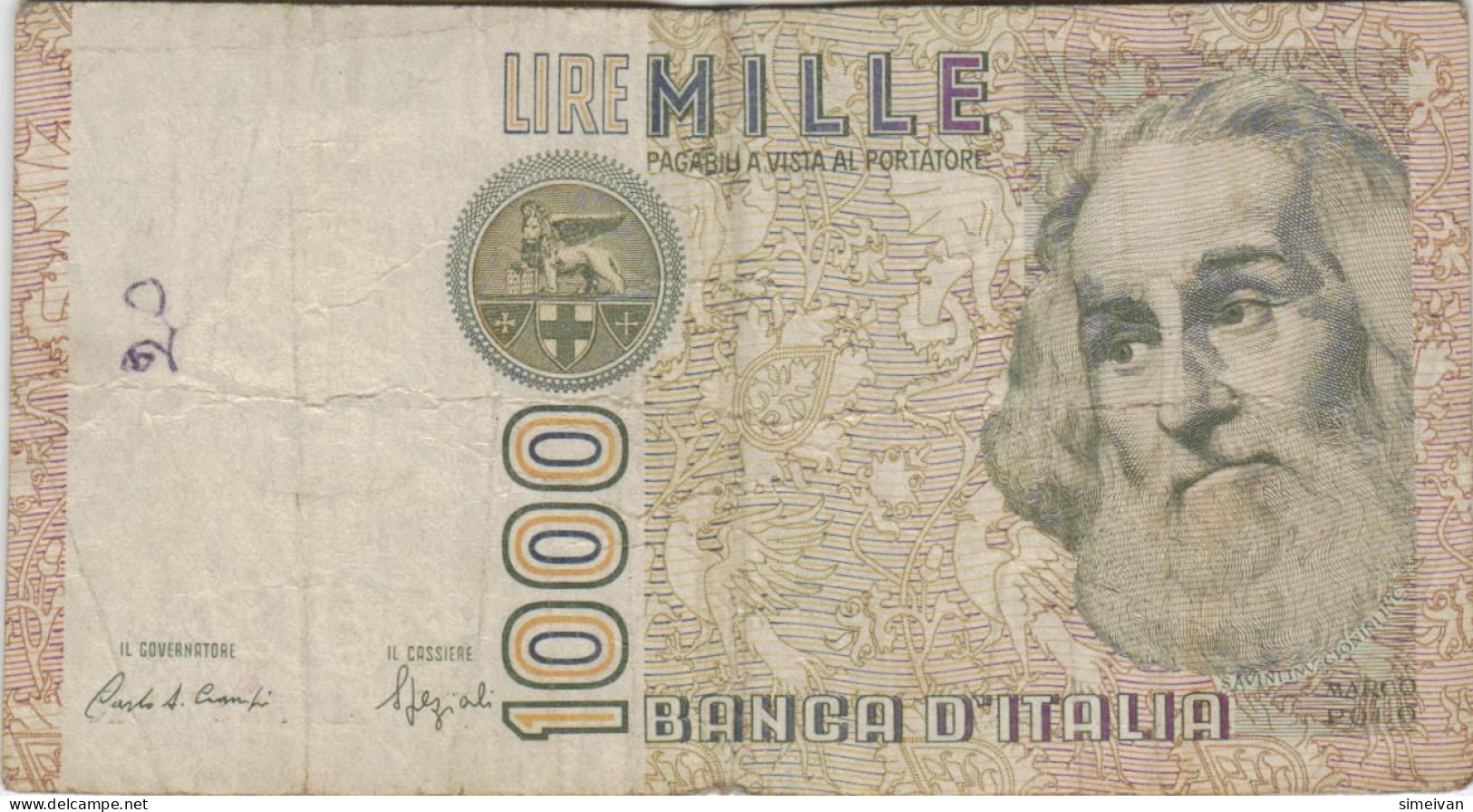 Italy 1000 Lire 1982 P-109b Banknote Europe Currency Italie Italien #5175 - 1000 Liras