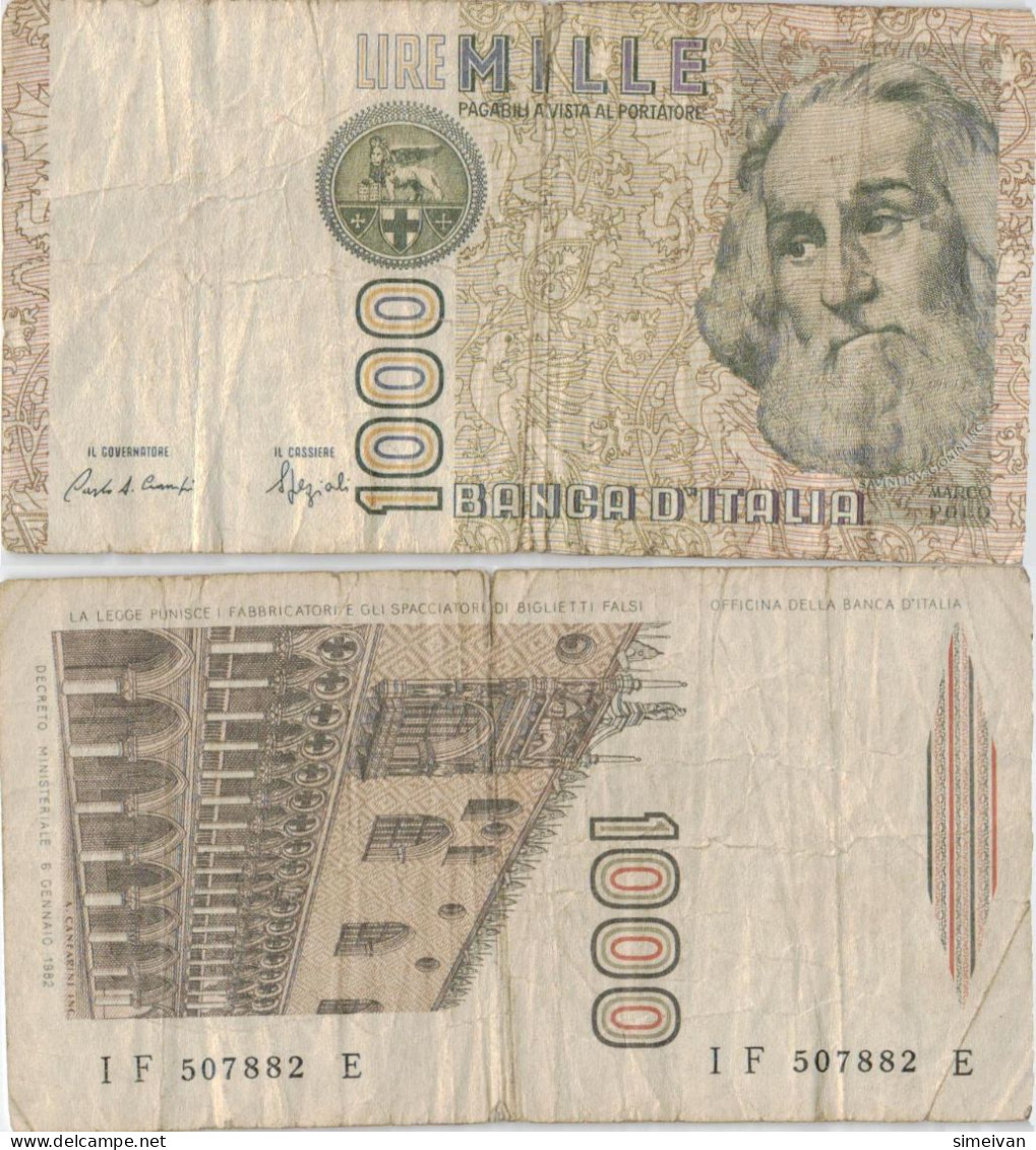 Italy 1000 Lire 1982 P-109b Banknote Europe Currency Italie Italien #5176 - 1000 Liras