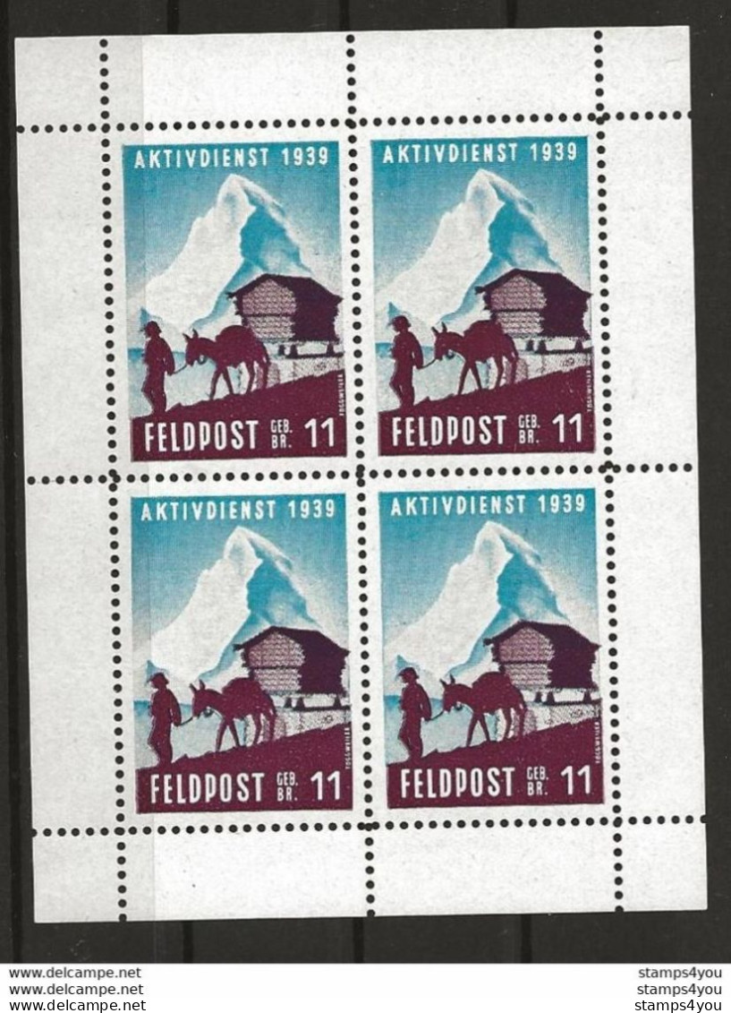 407 - 18 - Bloc Dentelé Neuf  "Feldpost Ge. Br. 11" Aktivedienst 1939" - Etichette