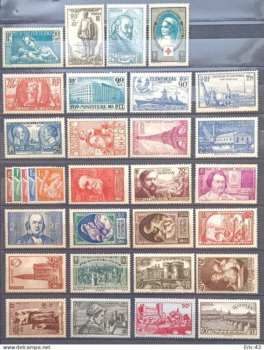 FRANCE - Année 1939 Complète Neuf* (32 Timbres) - ....-1939