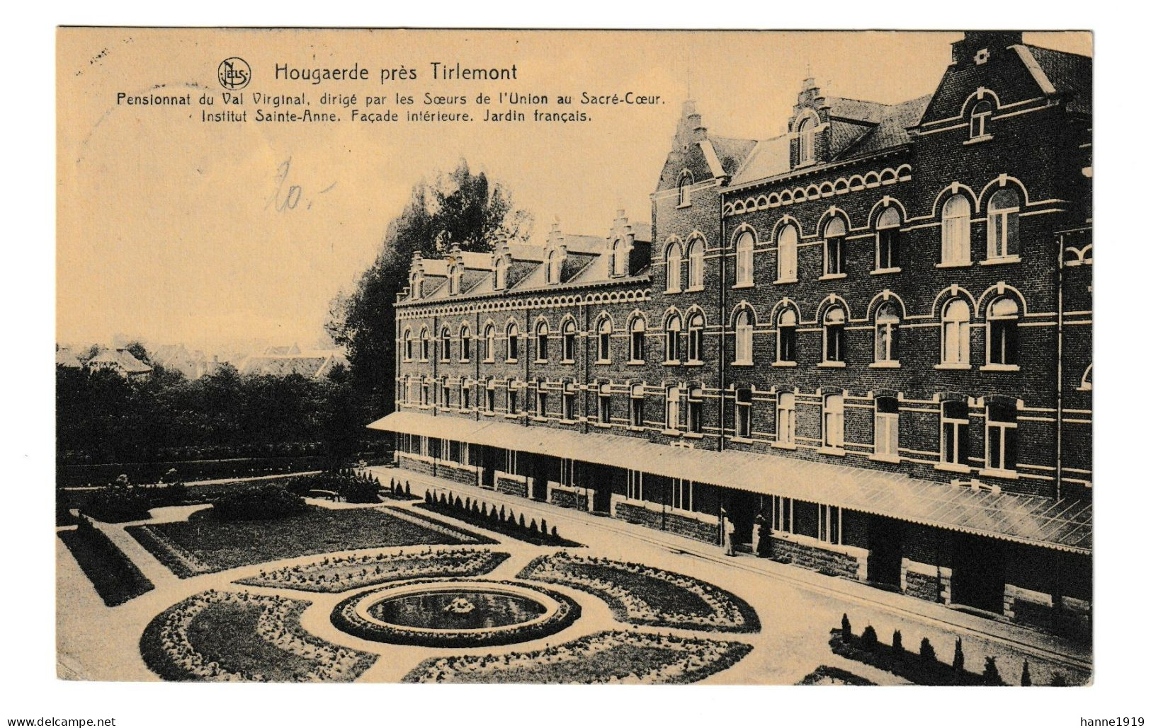 Hoegaarden Hougaerde Près Tirlemont Pensionnat Du Val Virginal Institut Sainte Anne Cachet 1926 Schifflange Htje - Högaarden