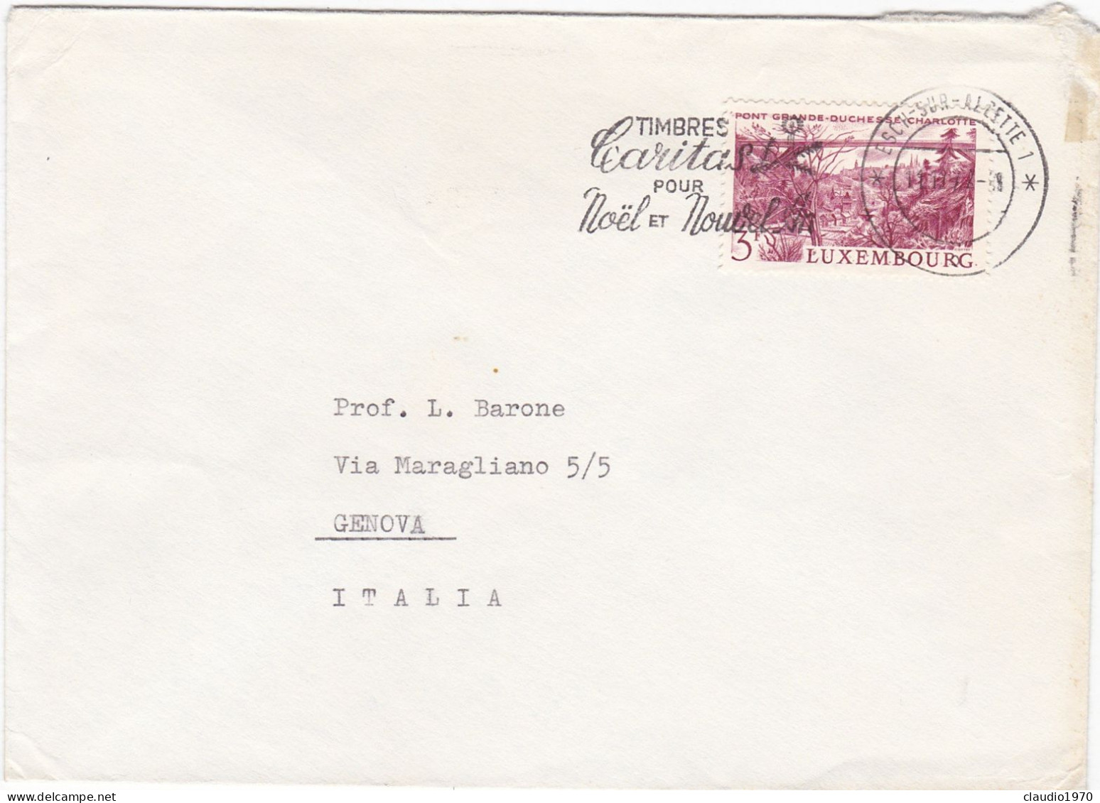 LUSSEMBURGO - BUSTA VIAGGIATA PER GENOVA - ITALIA - 197. - Lettres & Documents