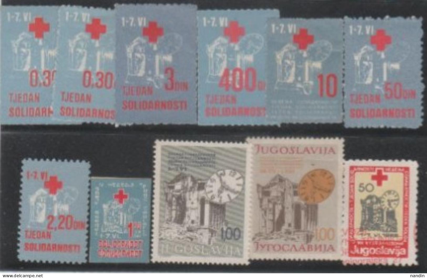 1975-91 UNUSED STAMP LOT From YUGOSLAVIA On RED CROSS -SOLIDERITY WEEK - Dienstzegels