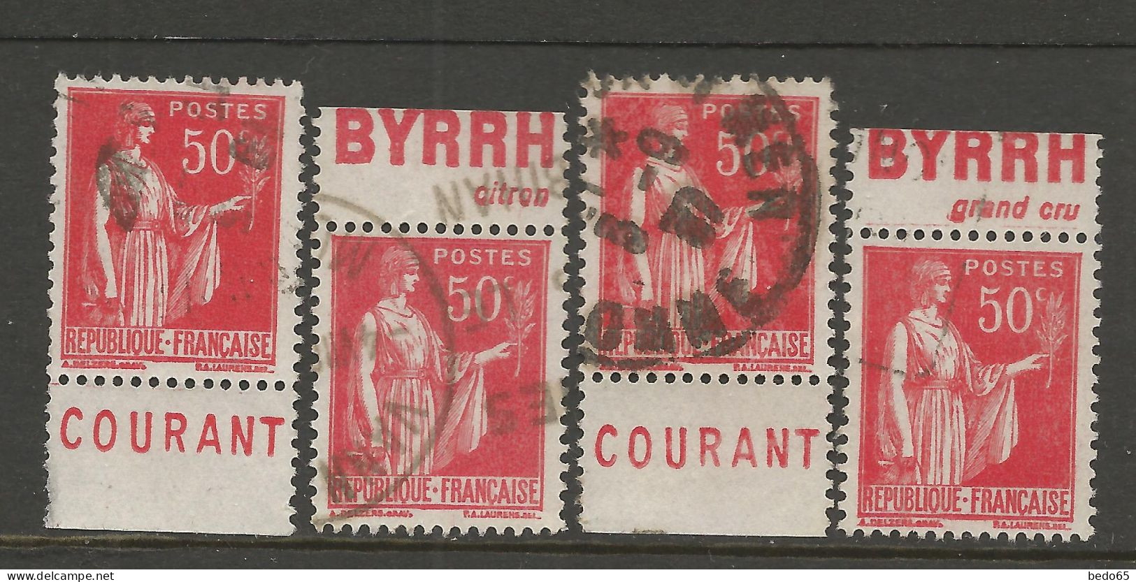 LOT PUB PAIX N° 283 Type Lll / Used / - Used Stamps