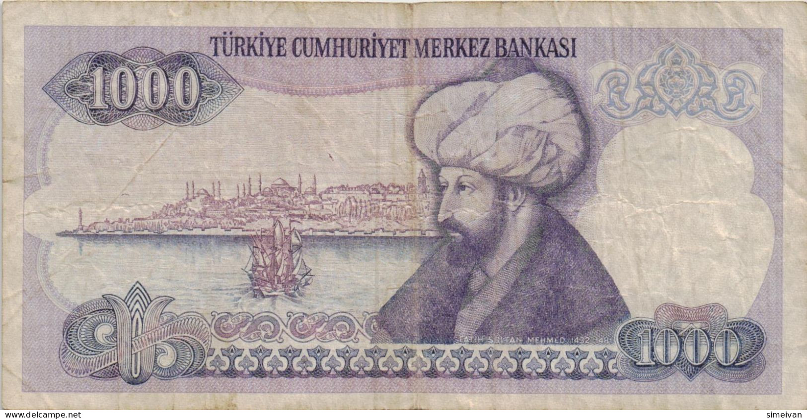 Turkey 1000 Lira 1970 (1986) P-196 Banknote Europe Currency Turquie Truthahn Türkei #5184 - Turquie