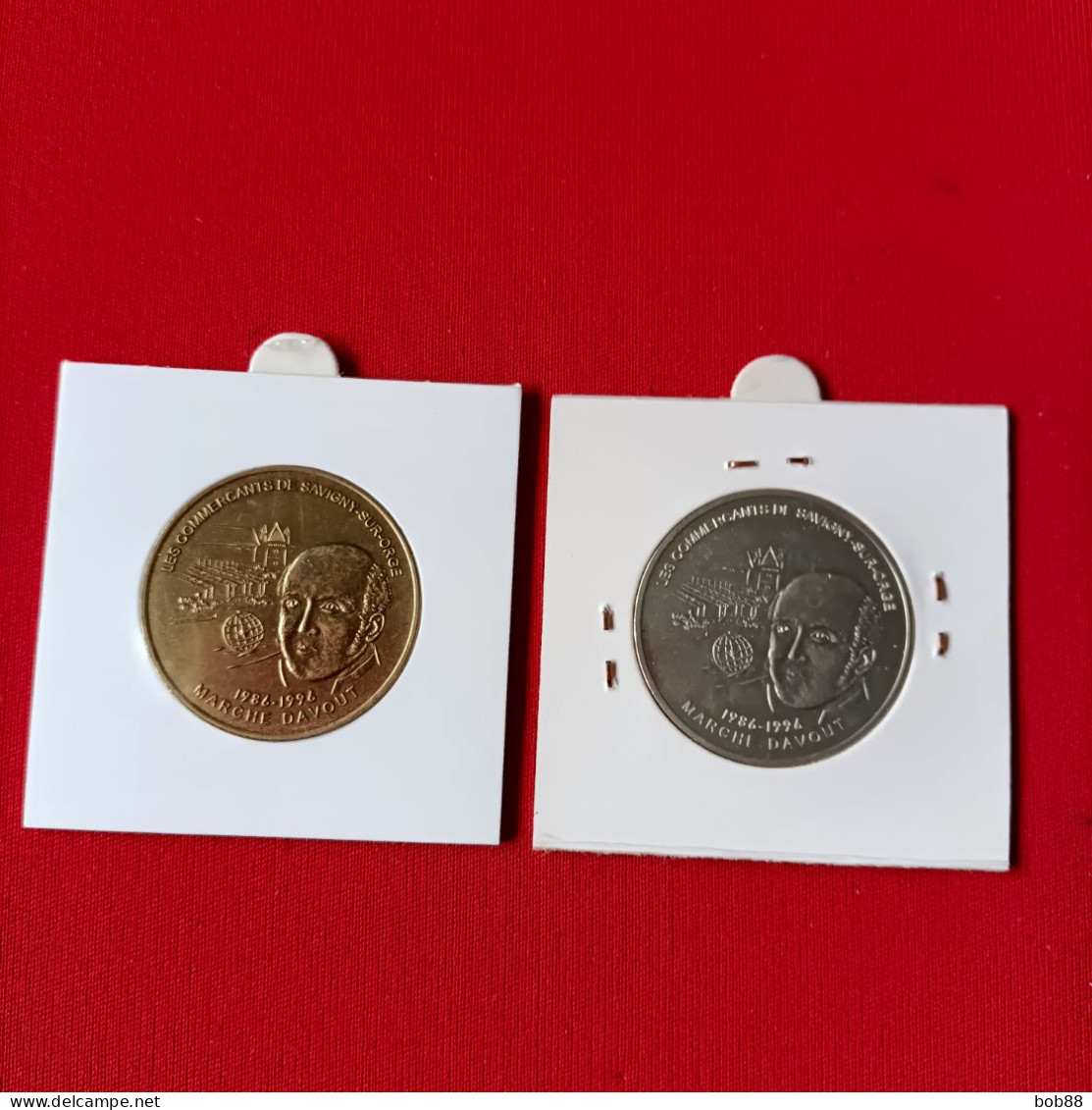 PIÈCES 1 ET 25 (argent) EURO TEMPORAIRE VILLE DE SAVIGNY SUR ORGE (maréchal Davout) - Euros Des Villes