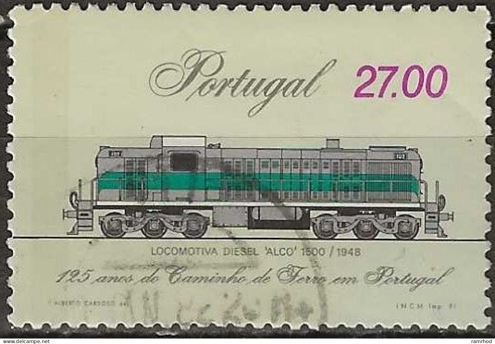 PORTUGAL 1981 125th Anniversary Of Portuguese Railways - 27e. - Alco 1500 Diesel Locomotive, 1948 FU - Usado