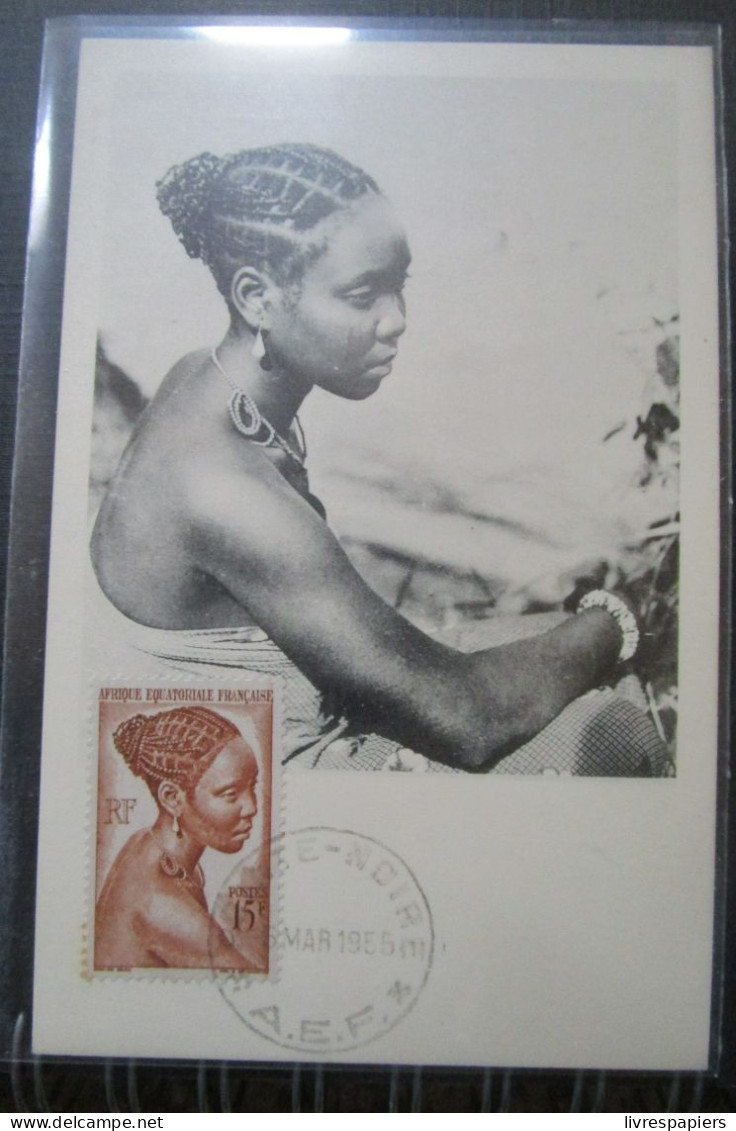 Congo Moyen Jeune Fille Bacongo Cpa Timbrée  1955 - Französisch-Kongo