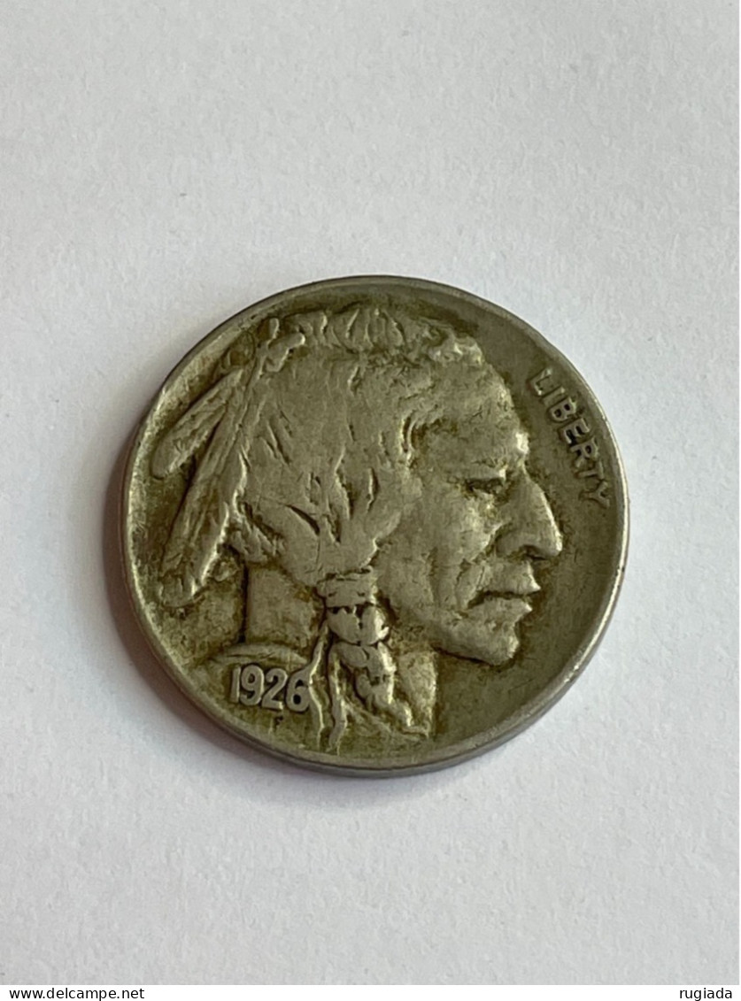 1926 USA Indian Head Nickel 5 Cents Coin, VF Very Fine - 1913-1938: Buffalo