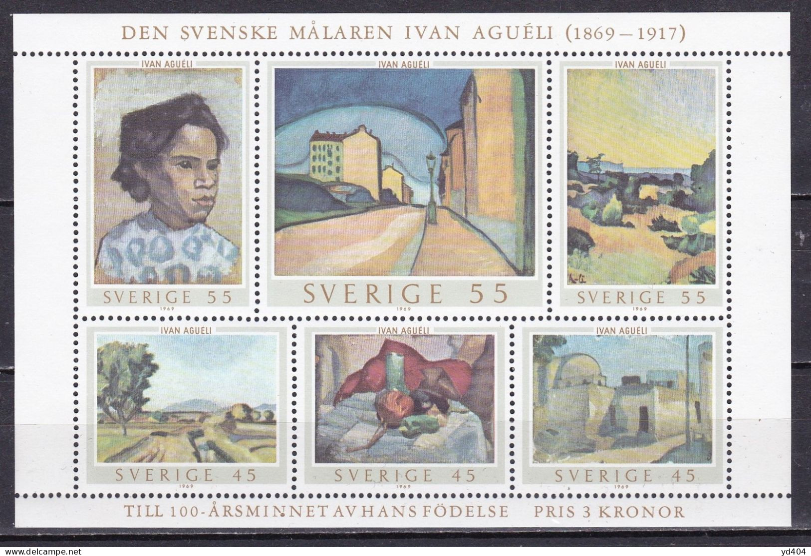 SE766 – SUEDE – SWEDEN – 1969 – I. AGUELI –  SG # MS583 MNH 5,25 € - Blocs-feuillets