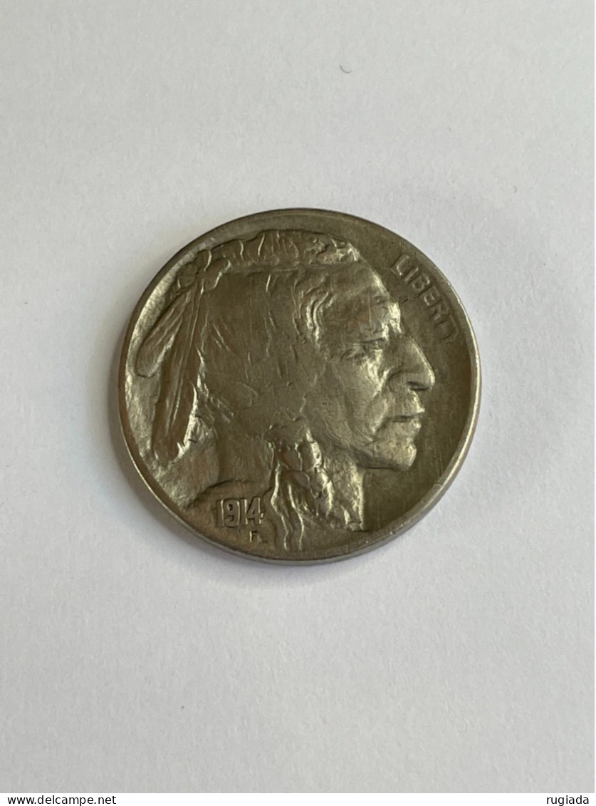 1914 USA Indian Head Nickel 5 Cents Coin, XF Ex. Fine - 1913-1938: Buffalo