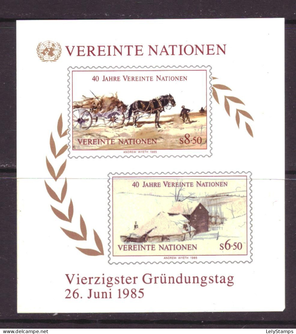 United Nations Vienna Block 3 MNH ** Horses Nature (1985) - Ungebraucht