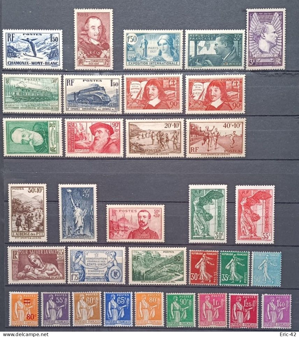 FRANCE. Année 1937. Complète (sauf Pexip) Neuf* (34 Timbres) - ....-1939