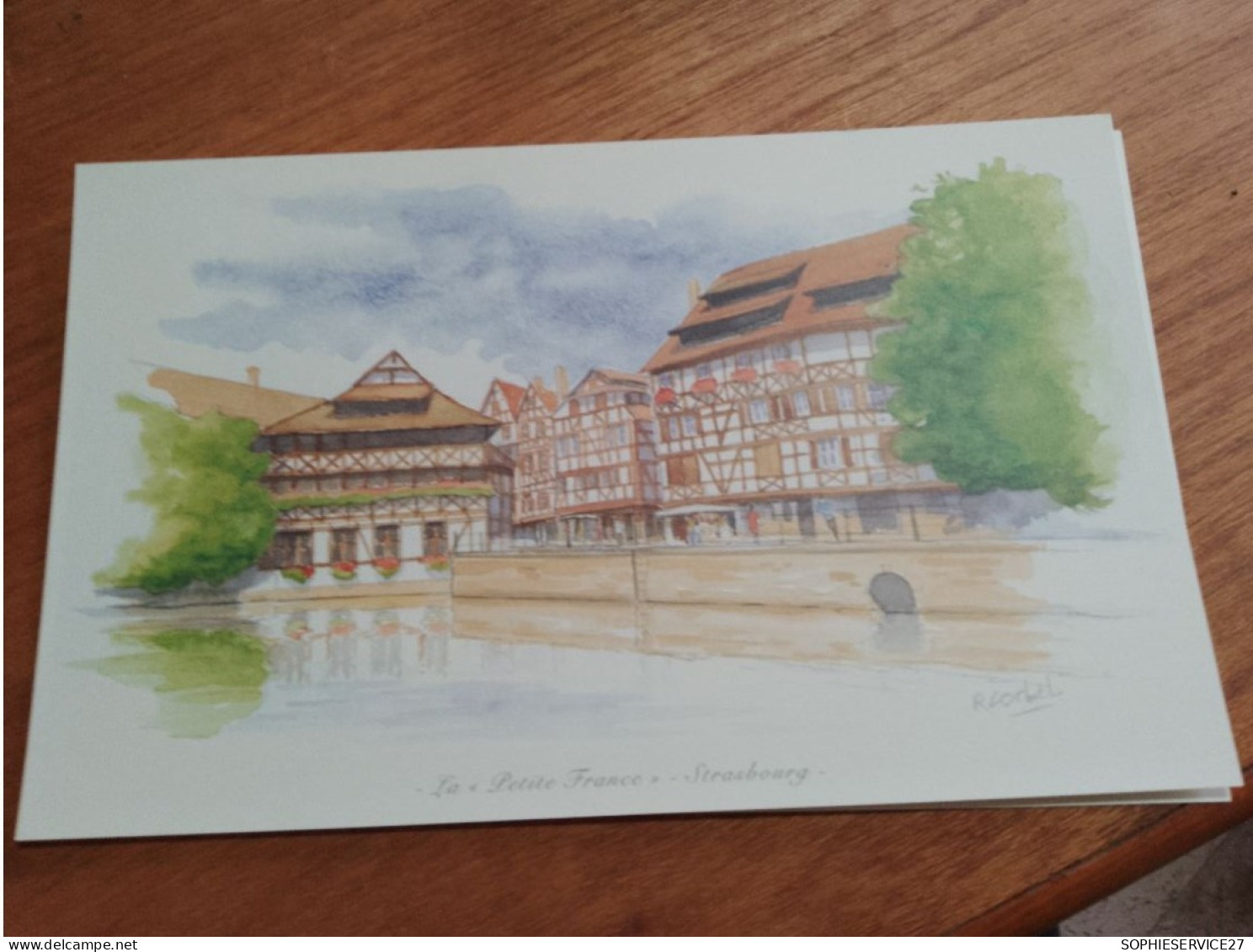 145 //  Reproduction Aquarelle 28 X 17 CMS / OFFERT PAR EDITIONS ATLAS / LA "PETITE FRANCE" - STRASBOURG - Aquarelles