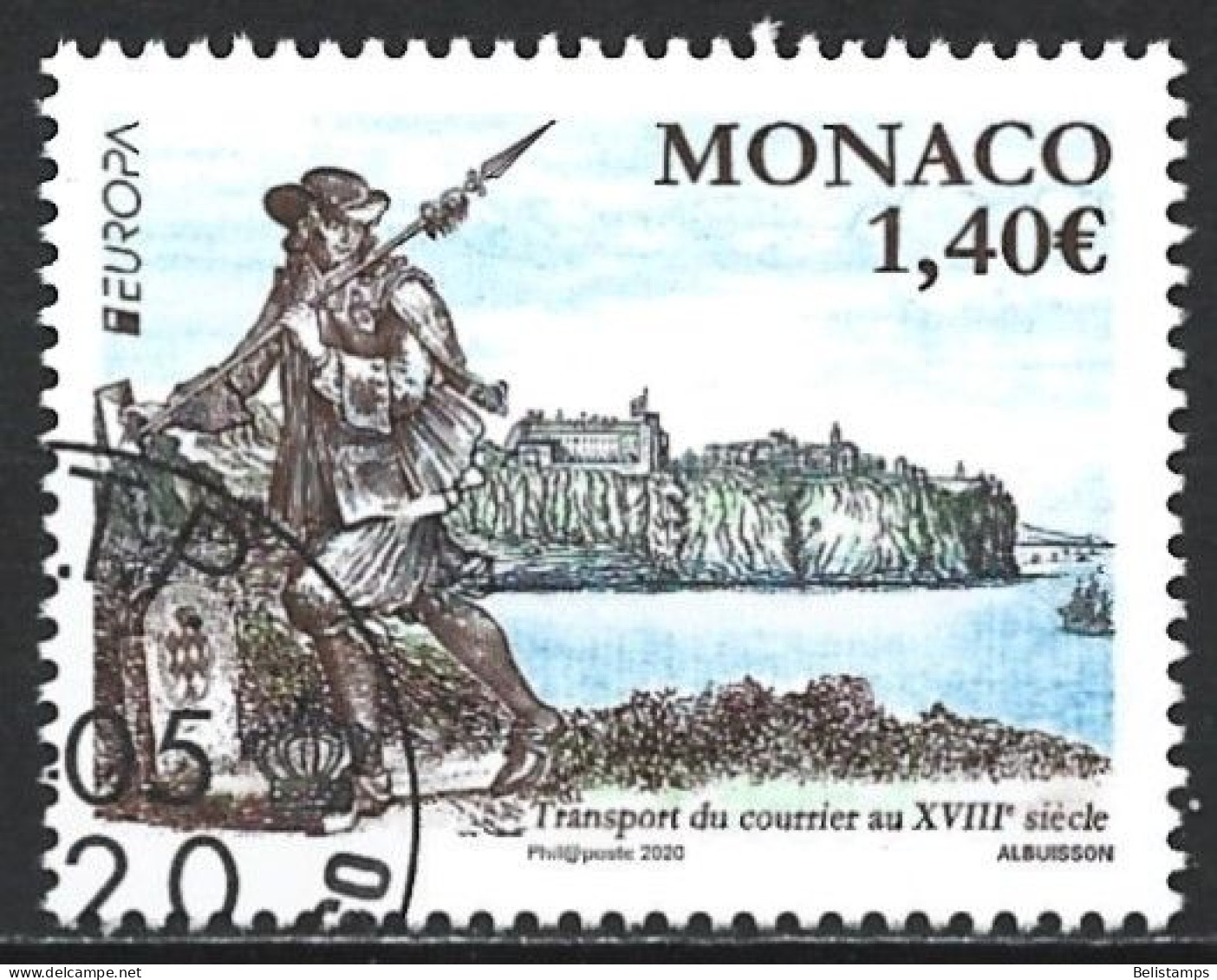 Monaco 2020. Scott #3009 (U) 18th Century Mail Carrier  *Complete Set* - Oblitérés