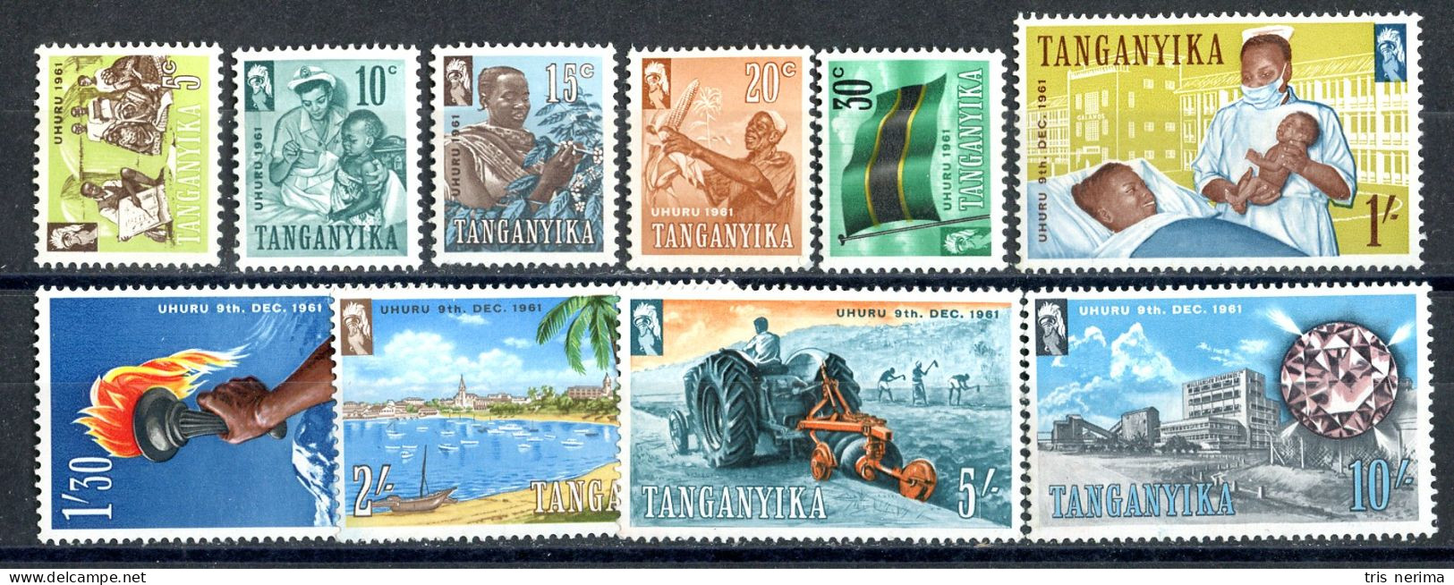 334 BCXX 1961 Scott #45/55 Mnh** (offers Welcome) - Tanganyika (...-1932)