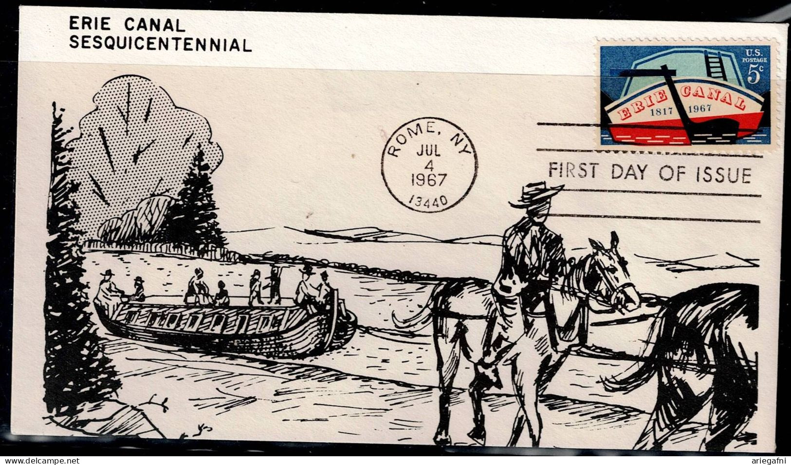 UNITED STATES 1967 FDC ERIE CANAL SESQUICENTENNIAL VF!! - 1961-1970