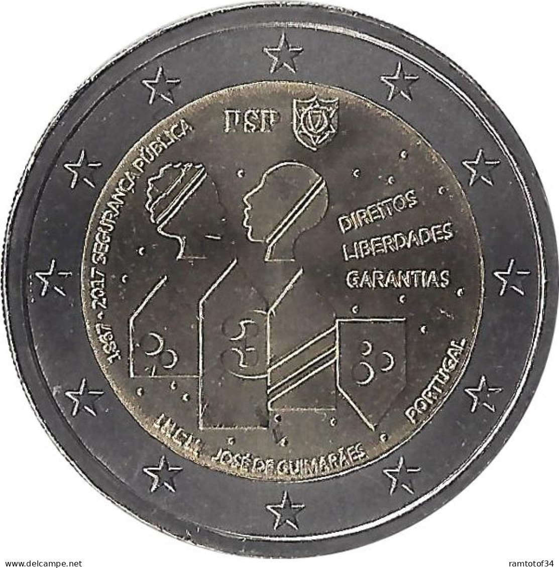 2017 PORTUGAL - 2 Euros Commémorative - Sécurité Publique - Portugal