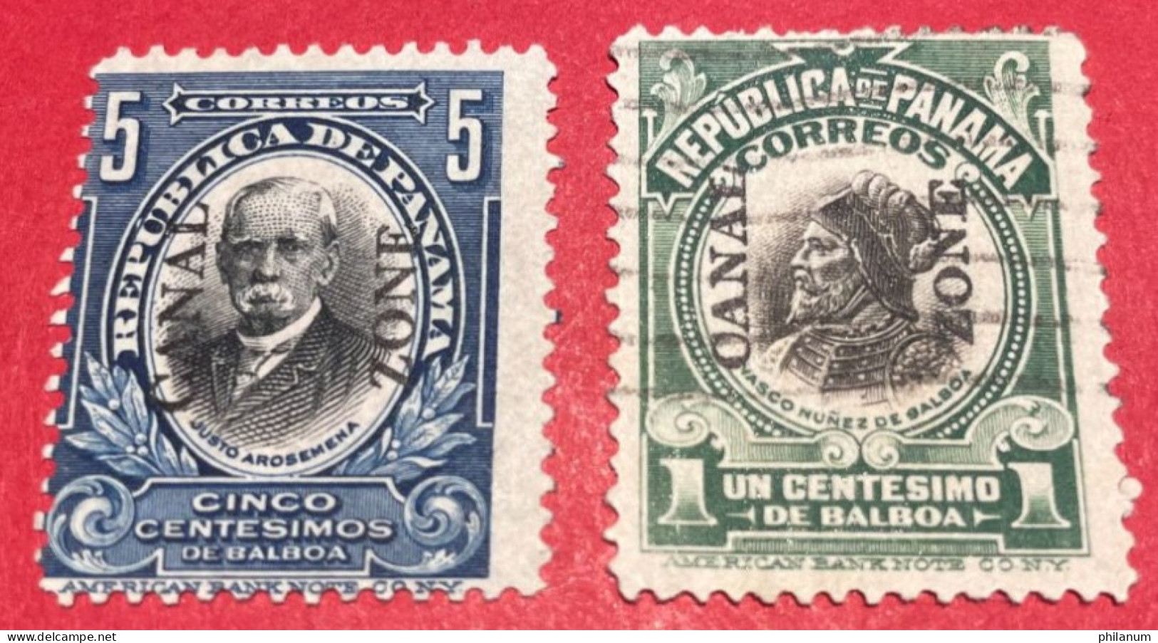 PANAMA 1909-1910 - OVERPRINTED "CANAL ZONE" - 5 Cts. NOT CENTERED - Panama