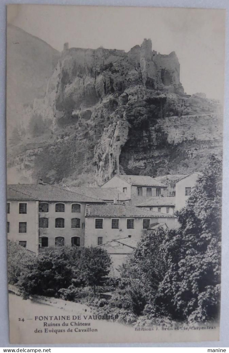 FONTAINE De VAUCLUSE - Ruines Du Château Des Evêques De Cavaillon  - CPA Dos Simple - Piolenc