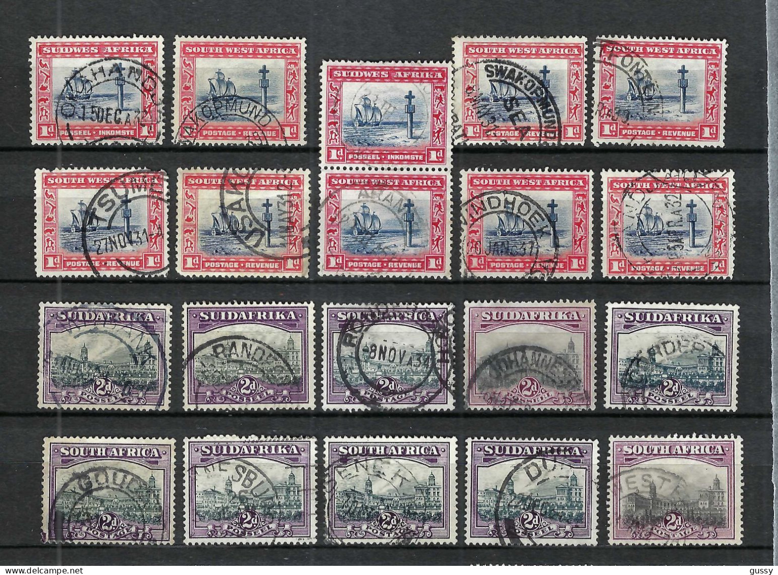 UNION SUD-AFRICAINE Ca.1935: Lot D'obl., B Oblitérations Et Nuances - Used Stamps