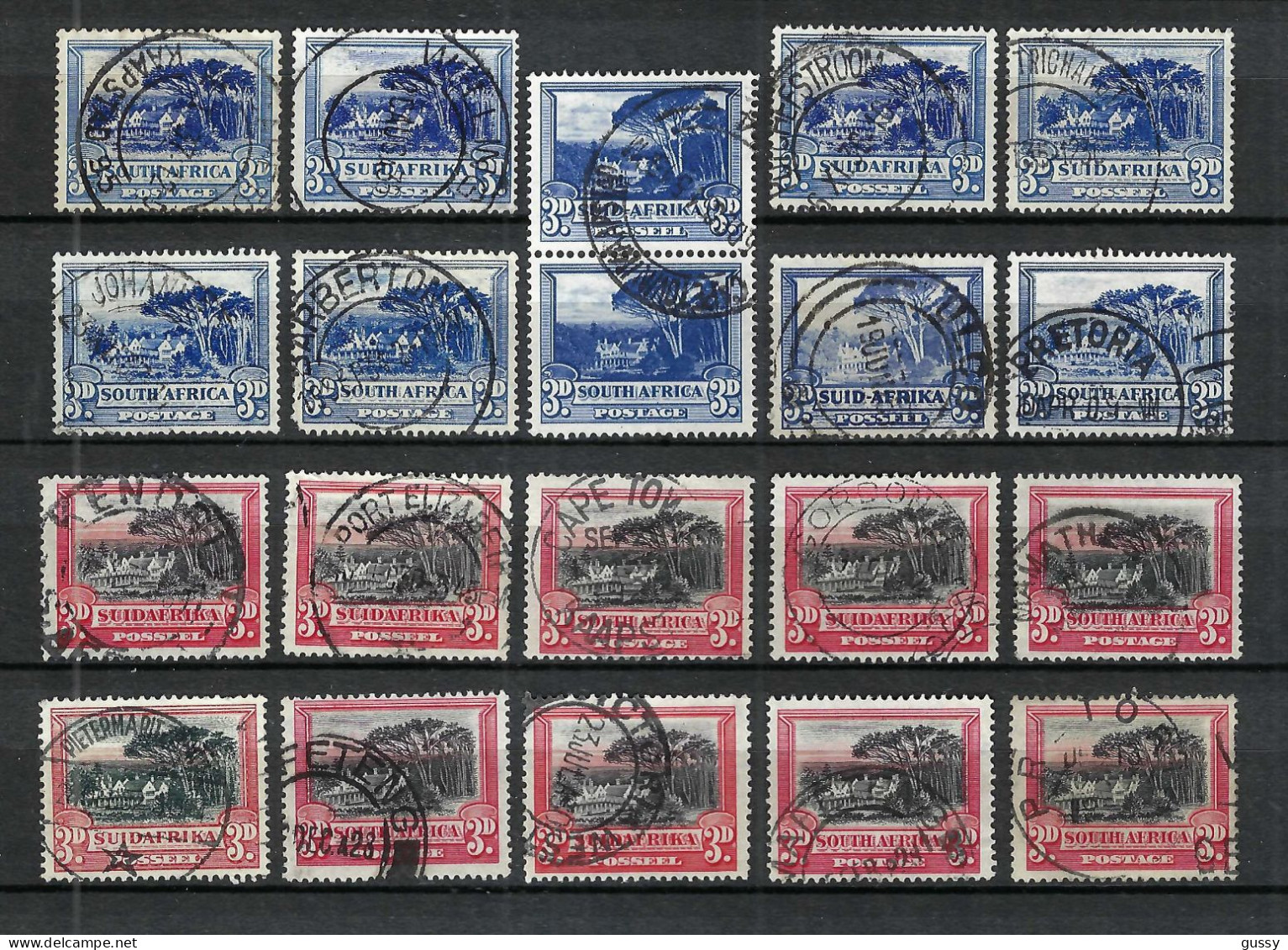 UNION SUD-AFRICAINE Ca.1935: Lot D'obl., B Oblitérations Et Nuances - Used Stamps