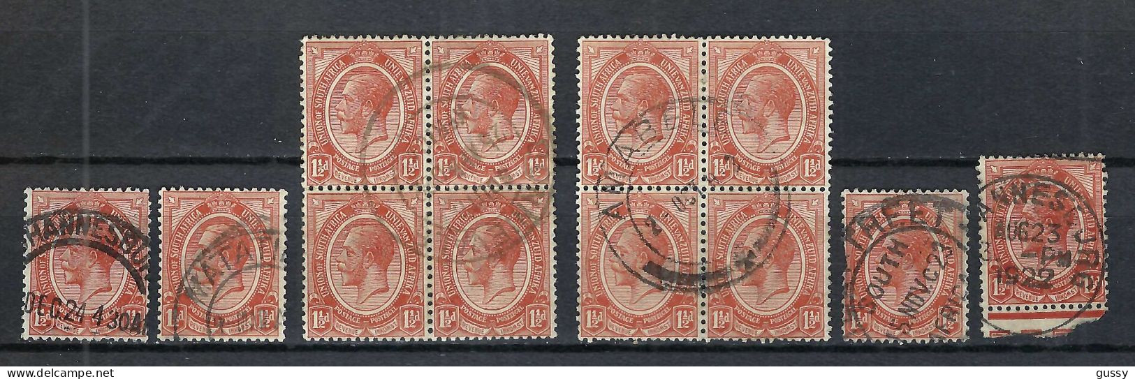 UNION SUD-AFRICAINE Ca.1920: Lot D'obl., B Oblitérations Et Nuances - Used Stamps