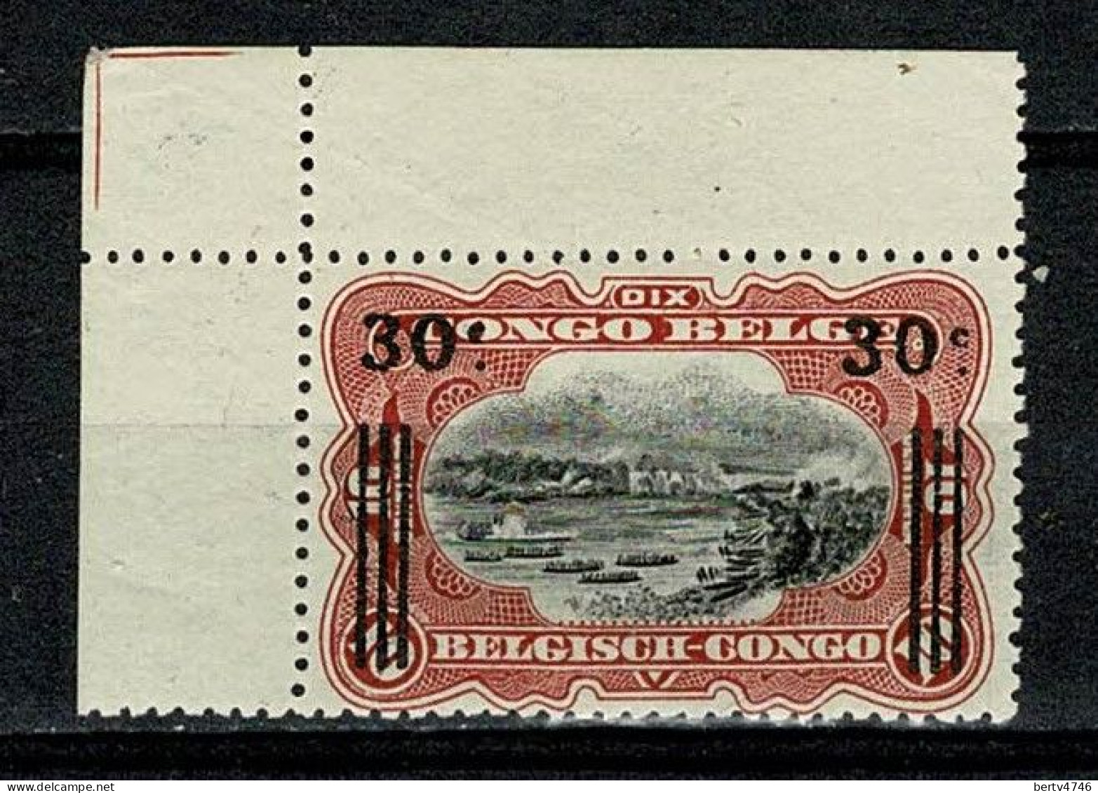 Belg. Congo Belge 1921 - 89A** (30c Op/sur 10c Zegel/timbre 65 Van/de 1915), MNH (2 Scans) Met Keurmerken O.a. Balasse - Ongebruikt