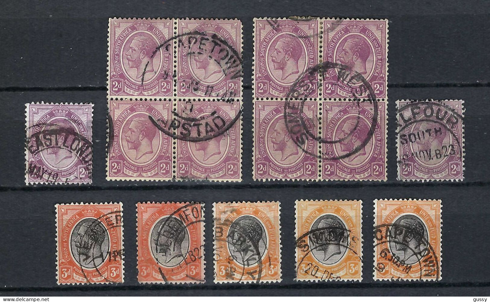 UNION SUD-AFRICAINE Ca.1920: Lot D'obl., B Oblitérations Et Nuances - Used Stamps