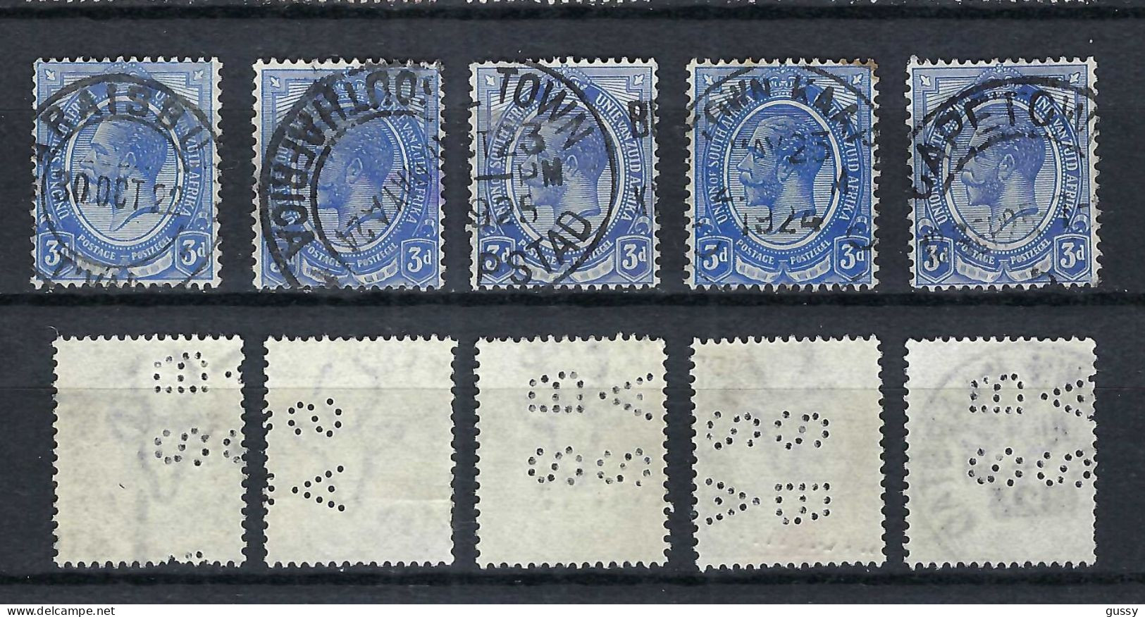 UNION SUD-AFRICAINE Ca.1920: Lot D'obl., B Oblitérations Et Nuances - Used Stamps