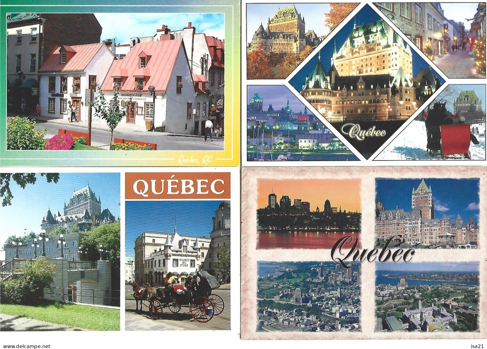 17 Cartes Postales: QUEBEC: QUEBEC: Château Frontenac, Percé, Ste Adèle, Champlain, Maison Jacquet ... - Québec - La Cité