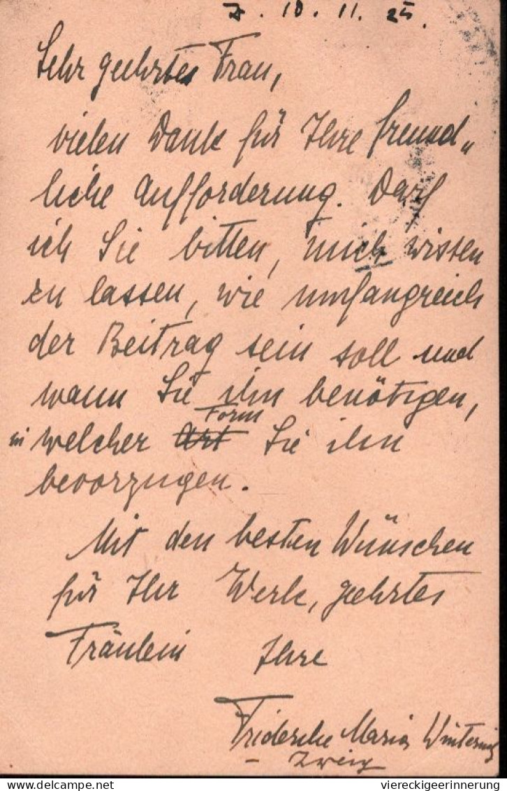 ! 1925 Postkarte Österreich, Salzburg, Autograph Von Friderike Maria Zweig, Frau Von Stefan Zweig, Gelaufen Nach Rostock - Lettres & Documents