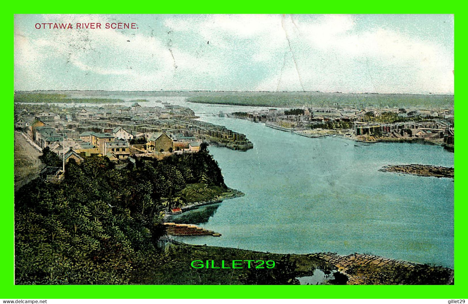 OTTAWA, ONTARIO - OTTAWA RIVER SCENE - TRAVEL IN 1908 - MONTREAL IMPORT CO - - Ottawa