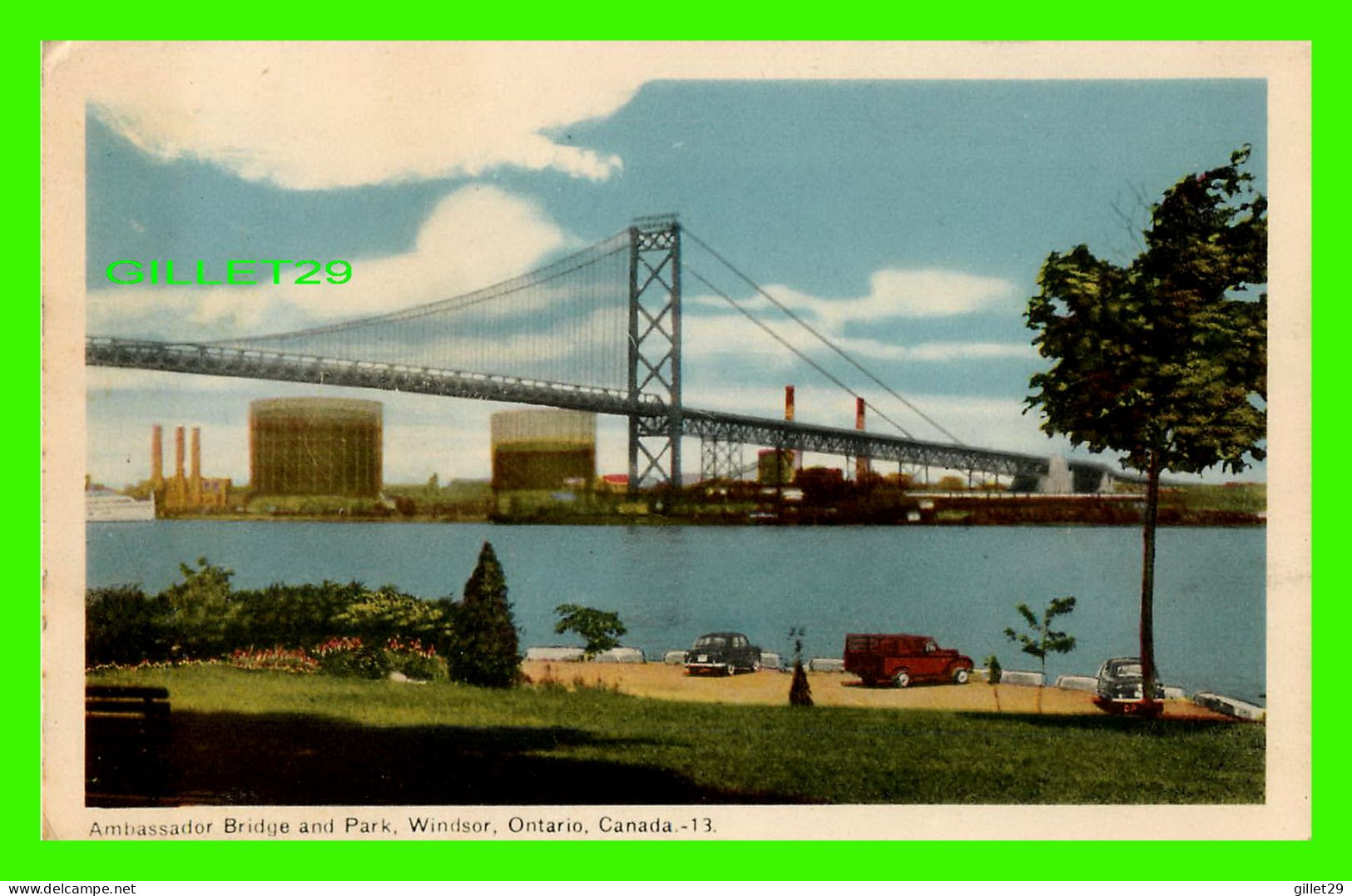 WINDSOR, ONTARIO - AMBASSADOR BRIDGE AND PARK -  WRITTEN - PECO - - Windsor