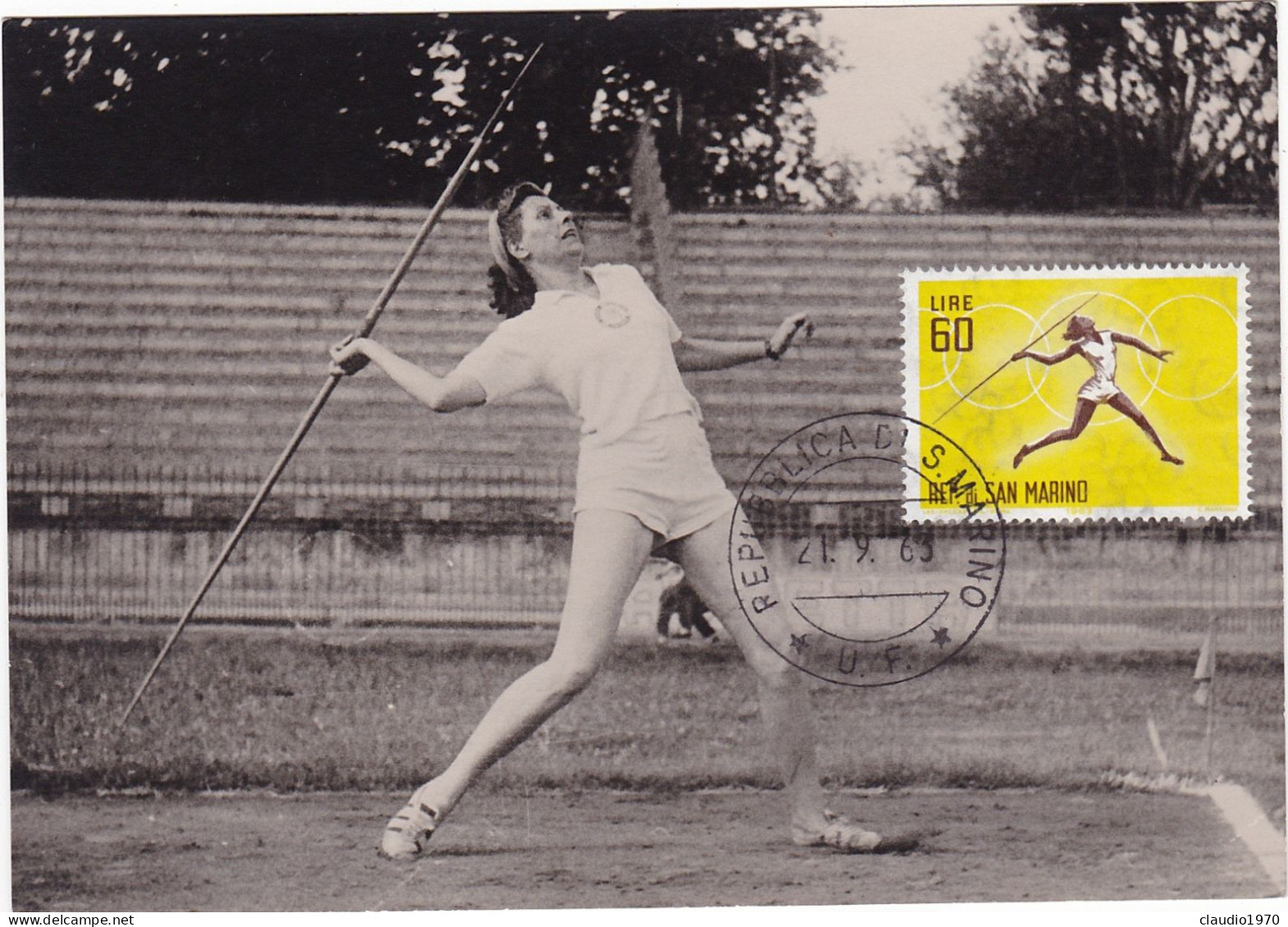 SAN MARINO - FOTOGRAFIA - PREOLIMPICA (VERSO TOKYO) L.  60 - 1963 - Briefe U. Dokumente