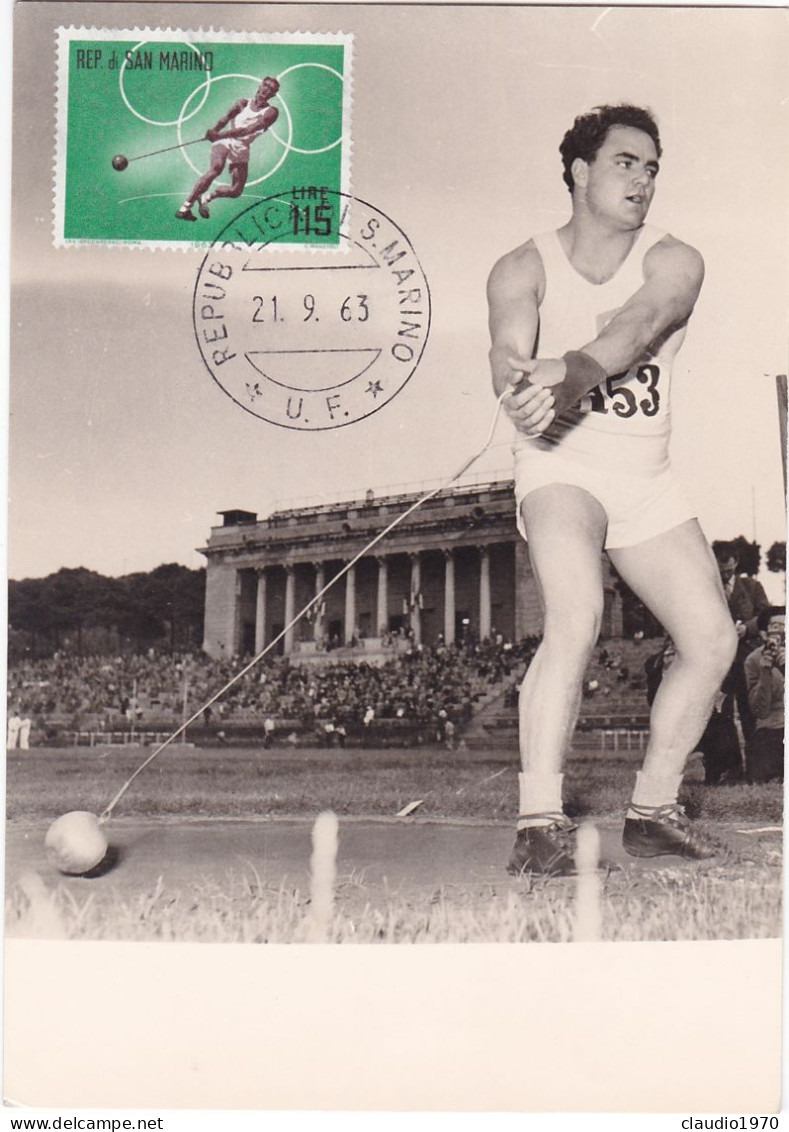 SAN MARINO - FOTOGRAFIA - PREOLIMPICA (VERSO TOKYO) L.  115 - 1963 - Lettres & Documents