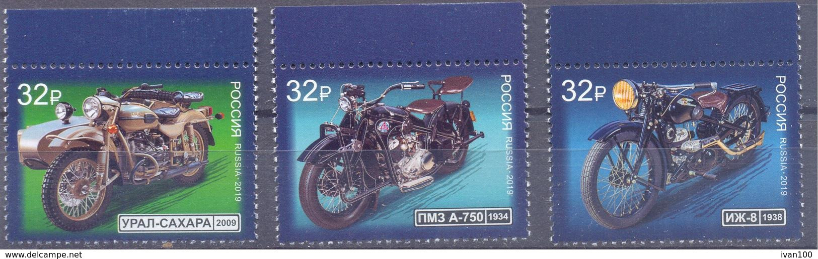 2019. Russia,History Of Domestic Motorcicle, 3v, Mint/** - Unused Stamps