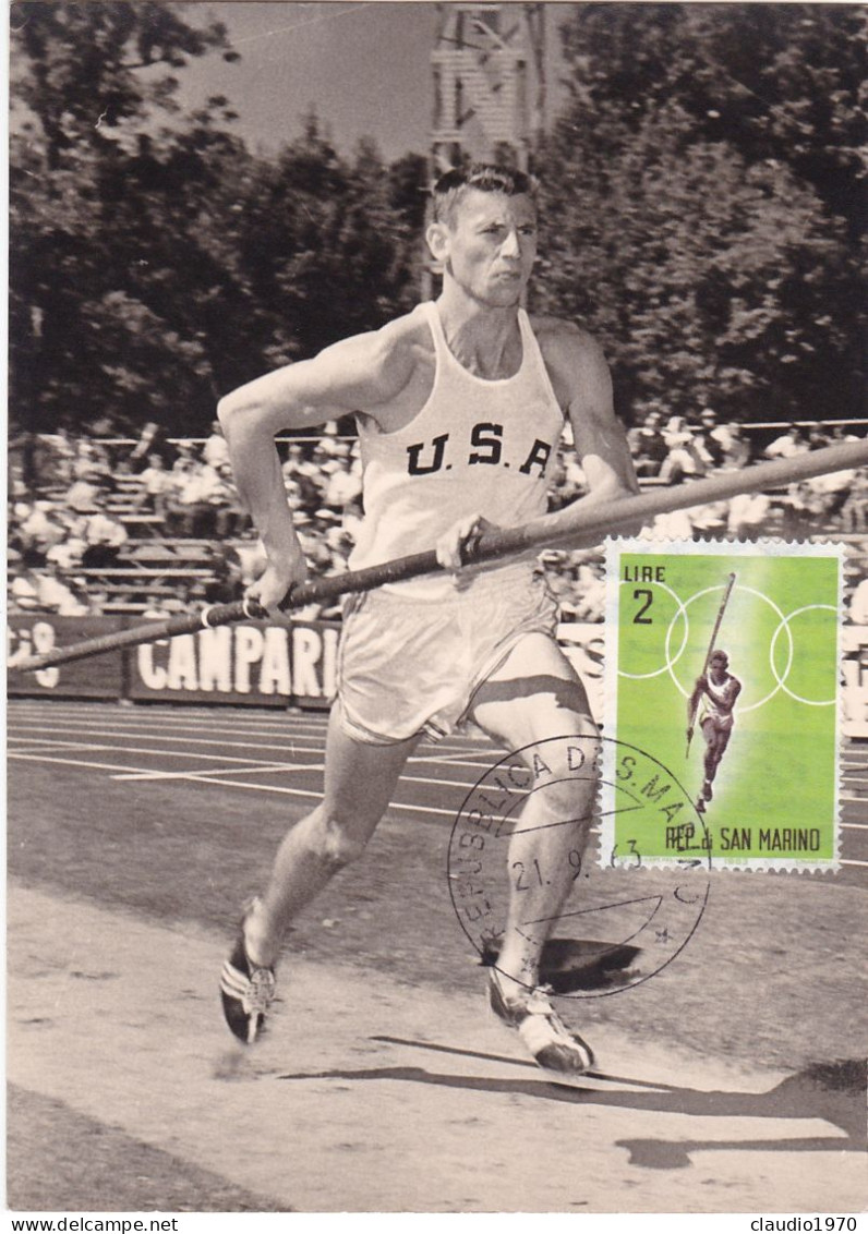 SAN MARINO - FOTOGRAFIA - PREOLIMPICA (VERSO TOKYO) L.  2 - 1963 - Briefe U. Dokumente