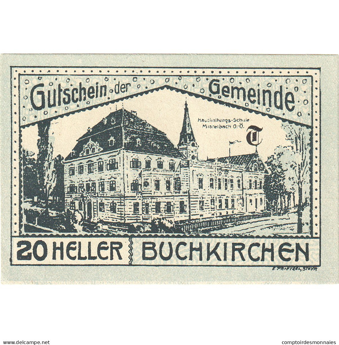 Autriche, Buchkirchen, 20 Heller, Champs, 1920, 1920-10-31, SPL, Mehl:FS 114a - Oesterreich