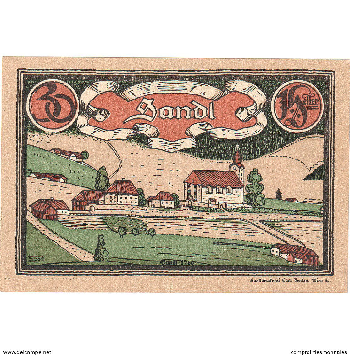 Autriche, Sandl, 30 Heller, Village, 1920, 1920-12-31, SPL, Mehl:FS 874Iva - Oesterreich