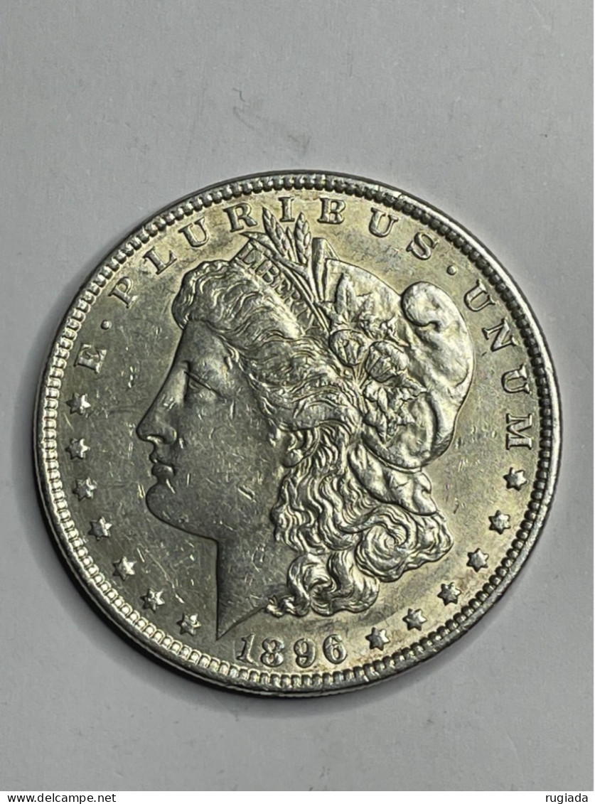 1896 (P) USA Morgan Dollar Coin, High Grade, AU About Uncirculated, Uncleaned, 26.77g, 90% Silver - 1878-1921: Morgan