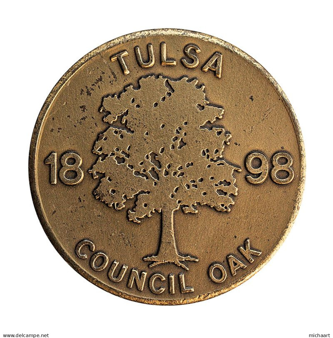 United States Medal First Of Tulsa 1973 Council Oak 38mm Commemorative 00504 - Autres & Non Classés