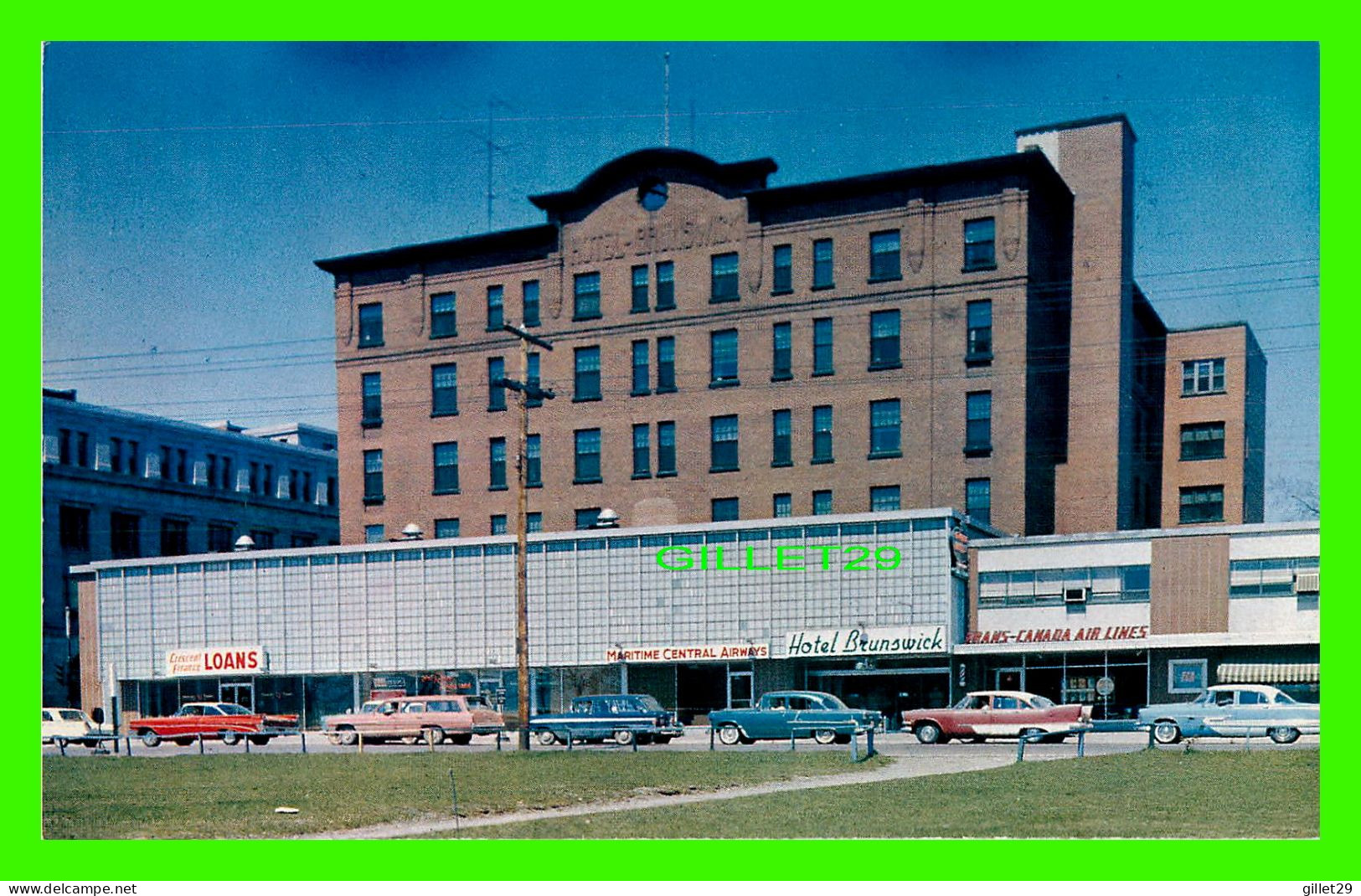 MONCTON, NB - THE BRUNSWICK HOTEL - EASTERN DIRECTORY SERVICES - ANIMATED OLD CARS - - Sonstige & Ohne Zuordnung