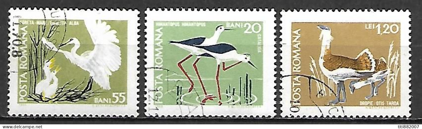 ROUMANIE      -   LOT  -     OISEAUX    /    AIGRETTES    -    Oblitérés - Grues Et Gruiformes