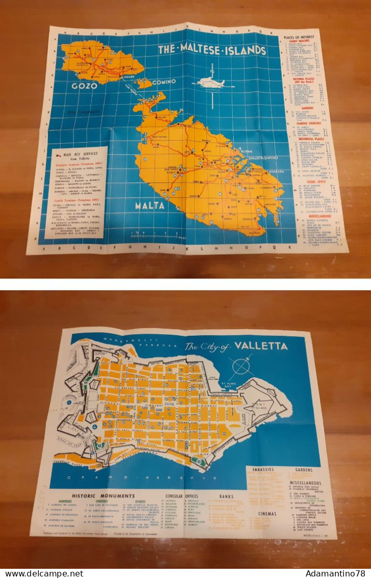 Vecchia Mappa Isola Di Malta (1967) - Topographische Karten