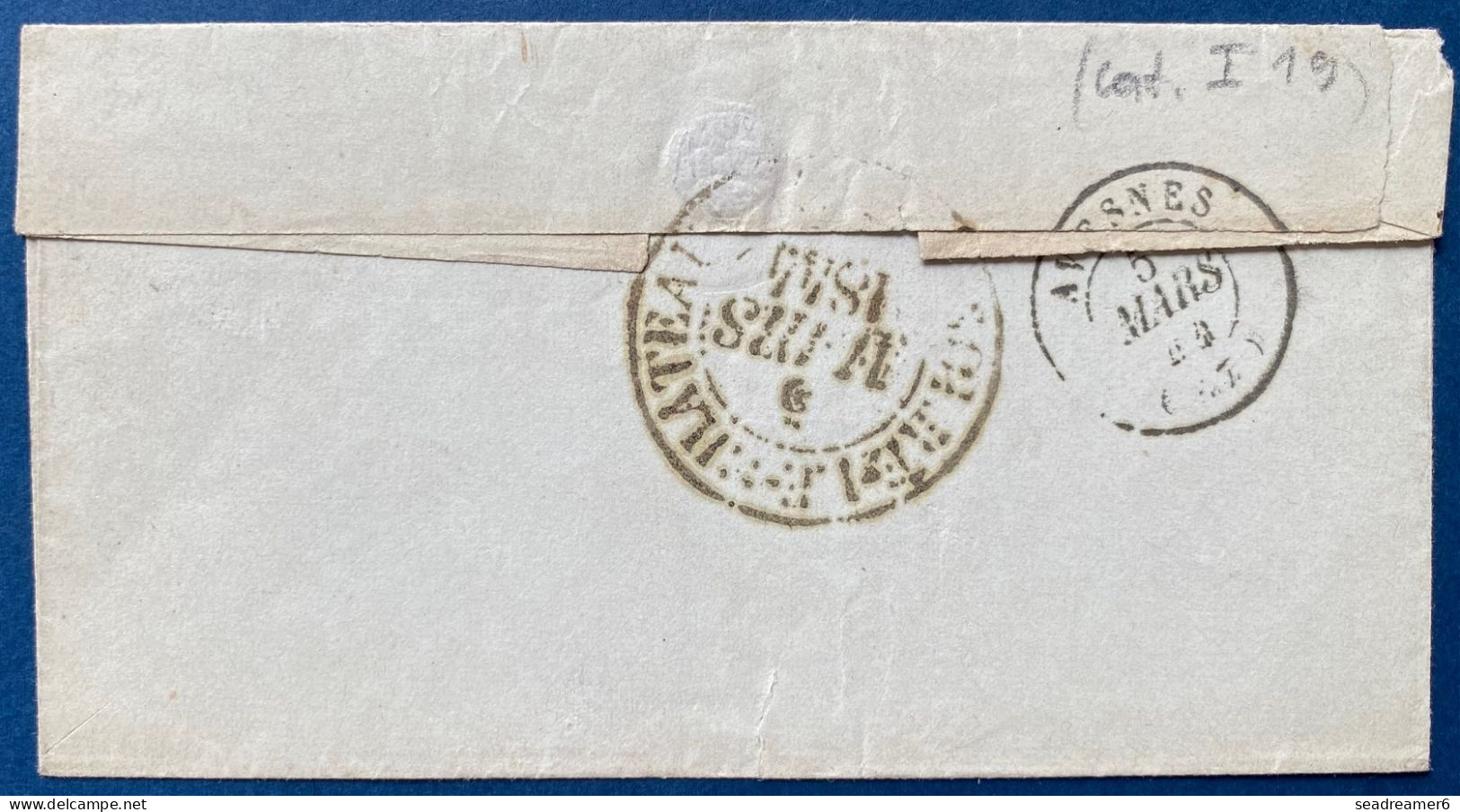 Lettre S Texte Dateur T18 " SOLRE SUR SAMBRE "(Ht Indice 19) + (B.2.R)  + Entrée " BELGIQUE / 2 MAUBEUGE 2 " + Taxe 5 - 1830-1849 (Belgique Indépendante)