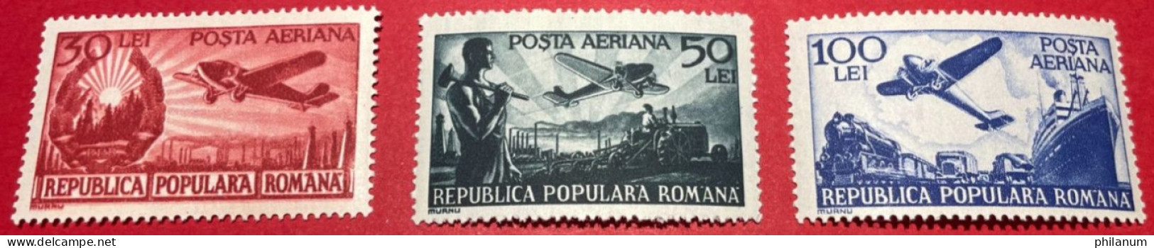 1948 ROMANIA - AIR MAIL - SCIENZE E TRASPORTI - Unused Stamps