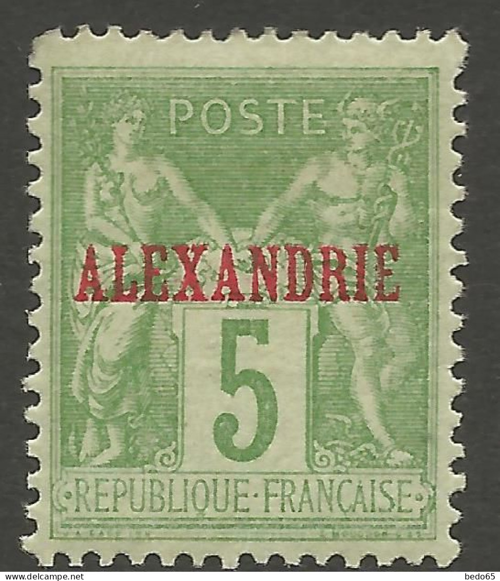 ALEXANDRIE N° 6 NEUF* GRANDE CHARNIERE Timbre Plus Grand  / Hinge / MH - Neufs